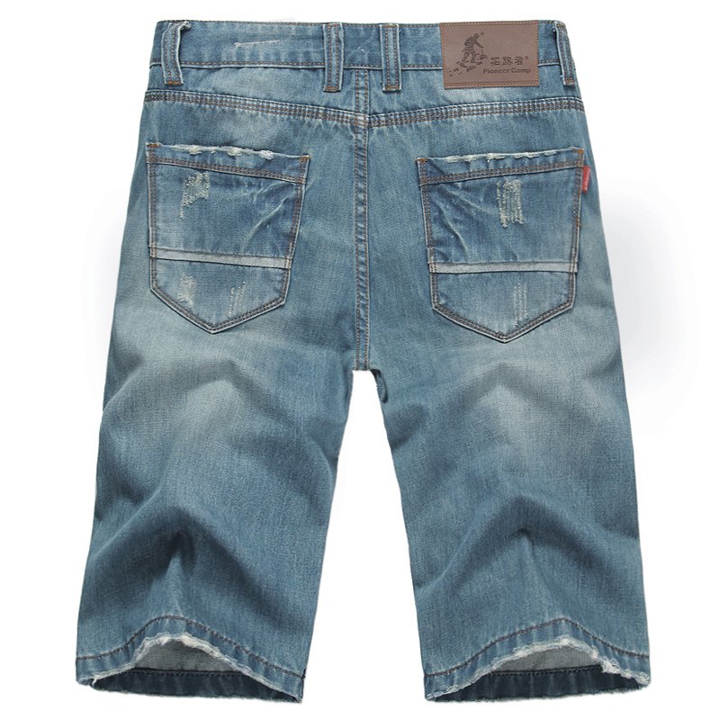 拓路男士牛仔<em>短裤卷</em>边中裤五分裤子磨边<em>毛边</em>做