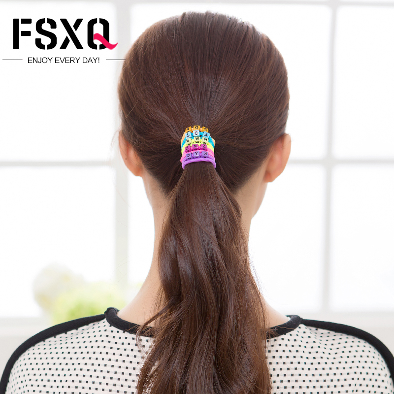 发饰心情发圈韩国进口趣味字母发绳韩饭头绳扎