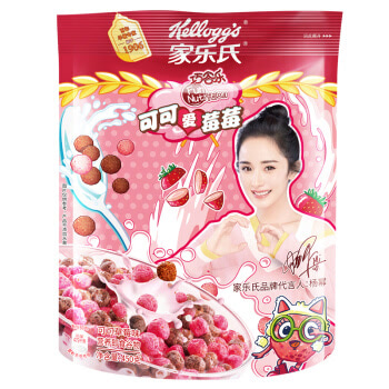 家乐氏 kelloggs杨幂同款 可可爱莓莓 可可草莓味可可球 即食谷物